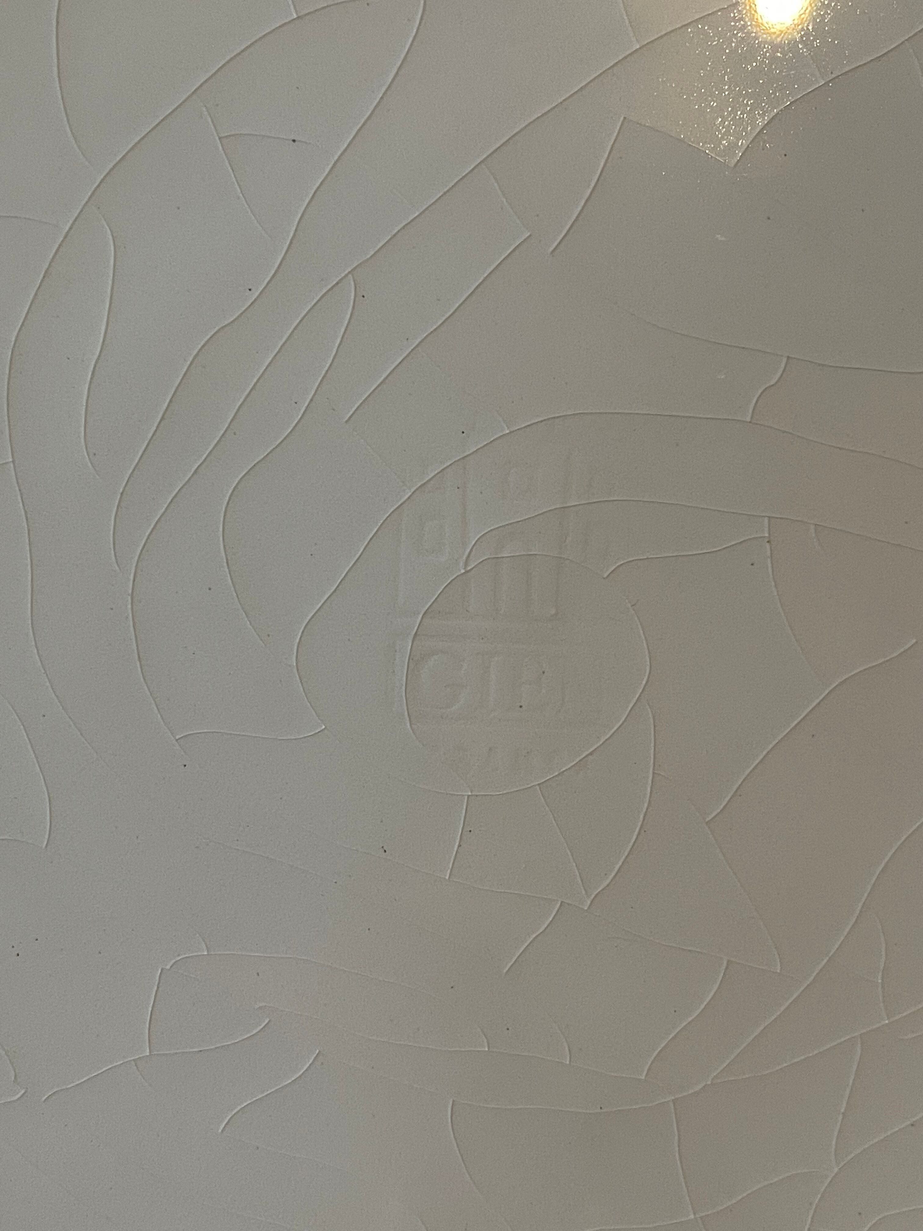 Set of 4 old flat plates in Gien earthenware, tea towel patterns