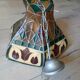 Vintage pendant light with multicoloured stained glass.