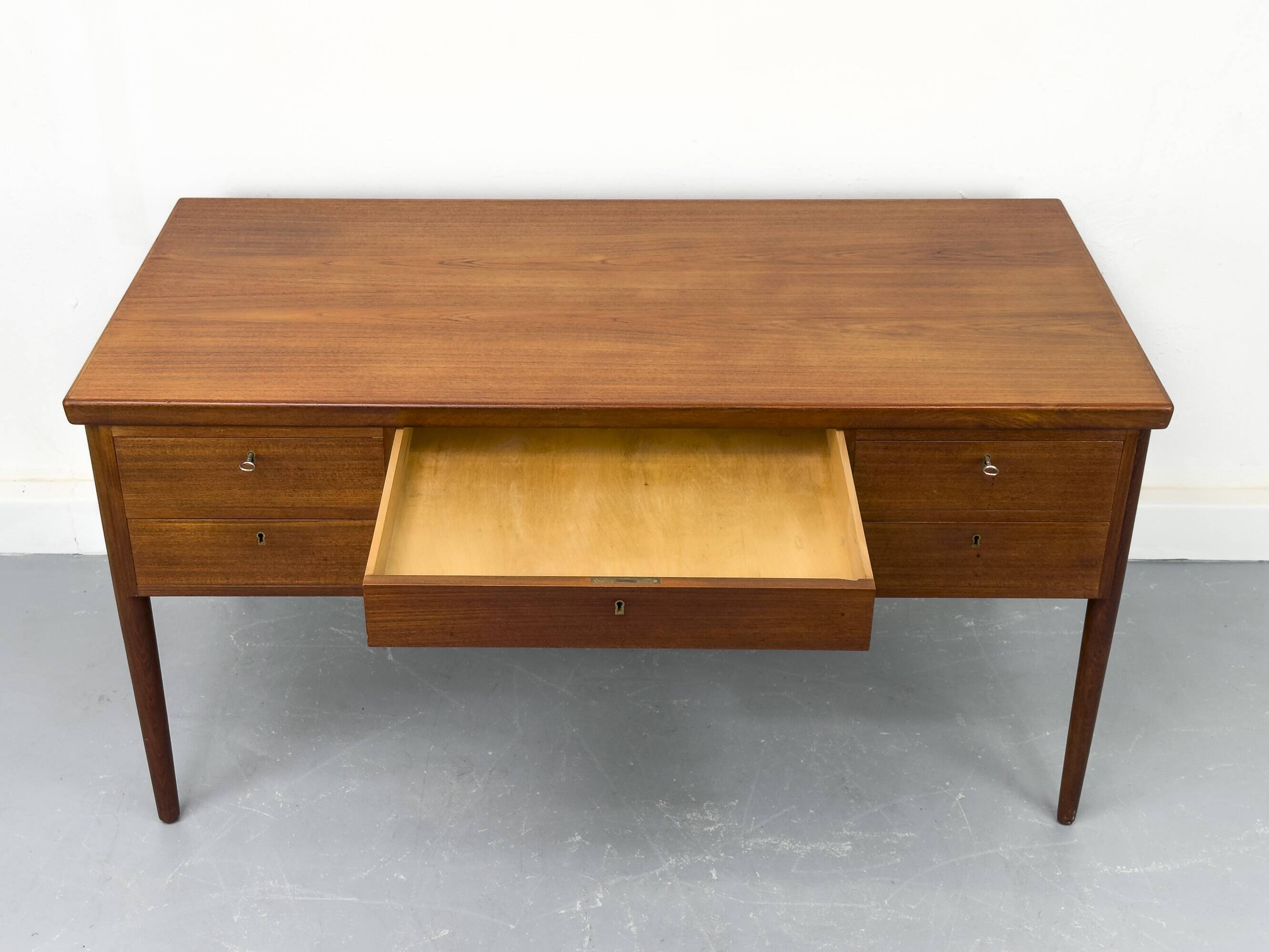 Danish Teak Desk with Drawers, 1960s