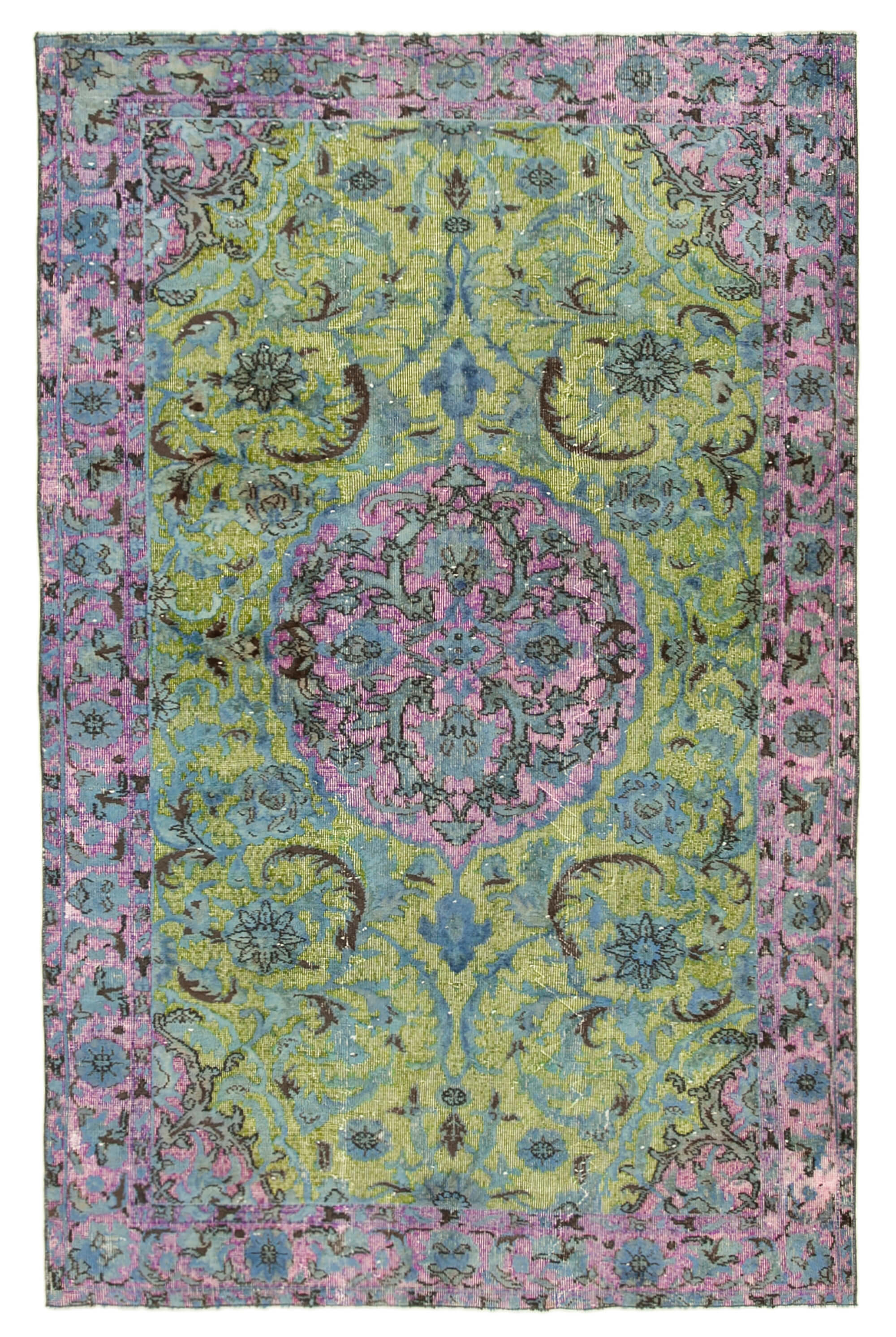 Hand-knotted rustic anatolian 1980s 170 cm x 264 cm