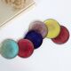 Set of 6 Vintage MCM Multicoloured Enamel on Copper Coasters from the 60s