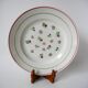 Plat rond digoin sarreguemines rose et vert 1940