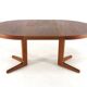 Danish round 1x extendable dining table 'Outrup' - teak