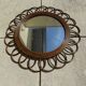 Vintage rattan mirror flower year 60