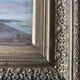 HST painting "Bord de mar" Animated seascape with thatched cottage signed Bilson XIX° + frame
