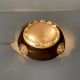 Exceptional flush ceiling light Italian Art Deco in copper and glass, 1940s, Italy