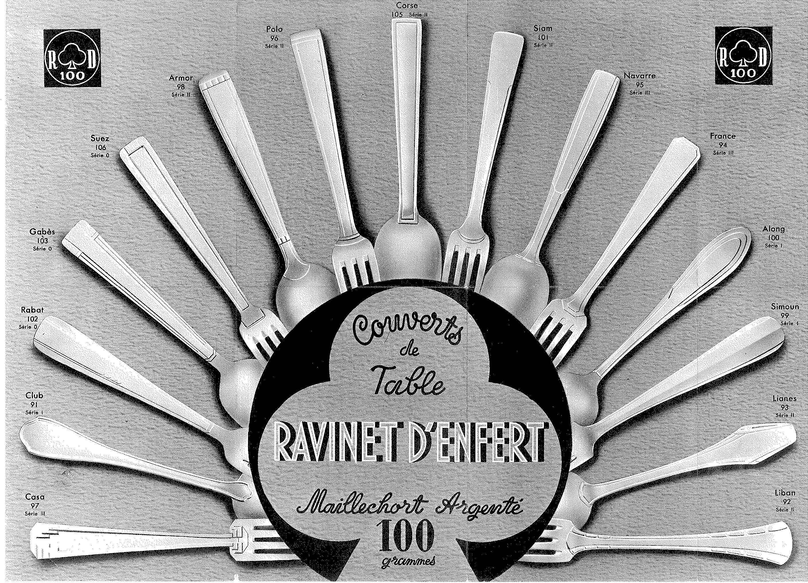 Housewife Ravinet d'Enfert model Navarre art deco silver metal 32 pieces