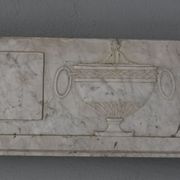 Old fireplace in white marble veined Louis XVI