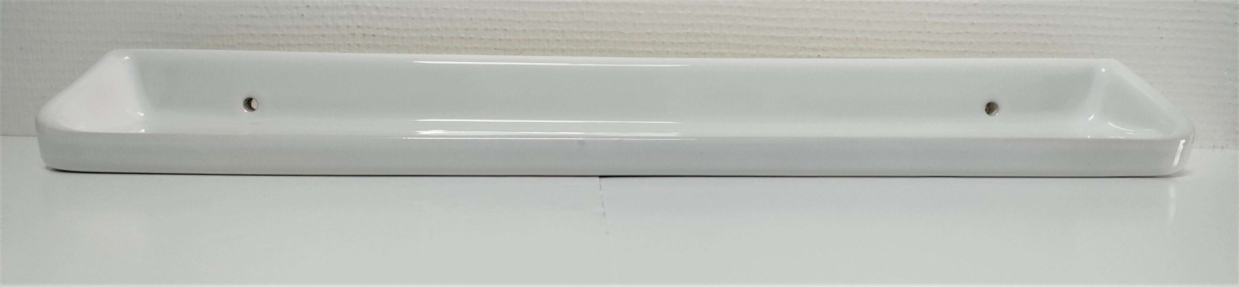 Vintage white glazed ceramic wall shelf