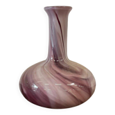 Vase vintage en verre tourbillonnant à effet marbre / style Murano