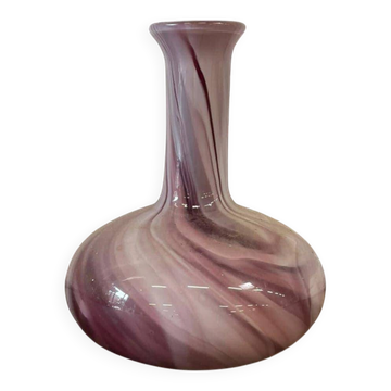 Vintage swirling glass vase with marble effect / Murano style