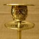 Pair of old torches candle holders bronze brass floral decoration Ht 18,8 cm ref A173/40