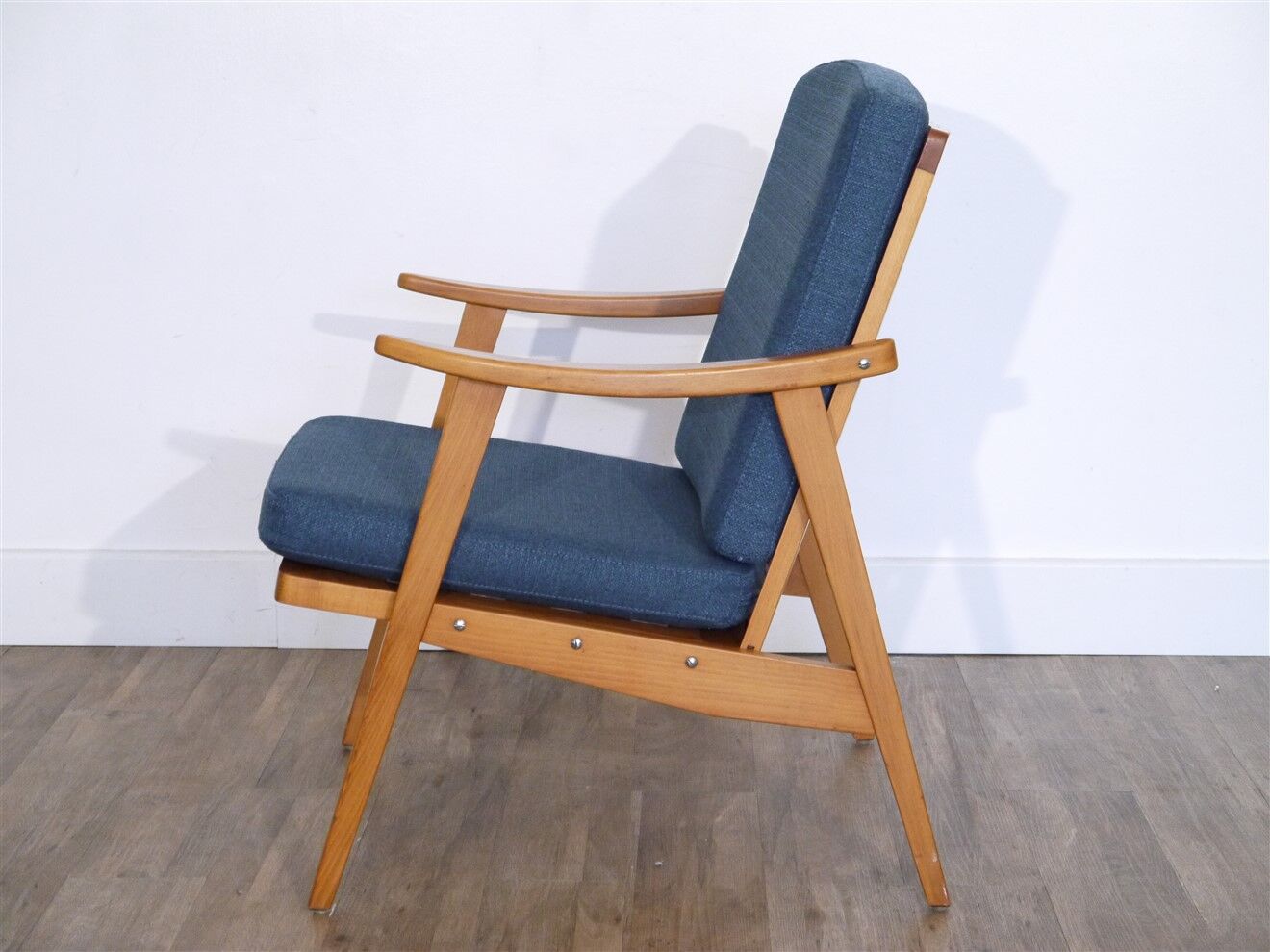 Vintage Scandinavian wooden armchair 1960