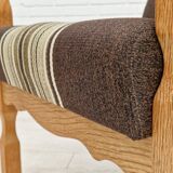 1970s, Danish design, oak wood armchair in furniture wool.