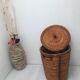 Vintage high-capacity rattan linen basket