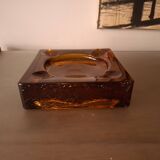 Cendrier , vide poche en verre souffle vintage 70's
