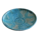 Empty pocket in blue enamelled stoneware