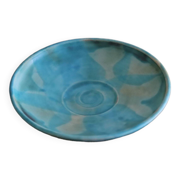 Empty pocket in blue enamelled stoneware