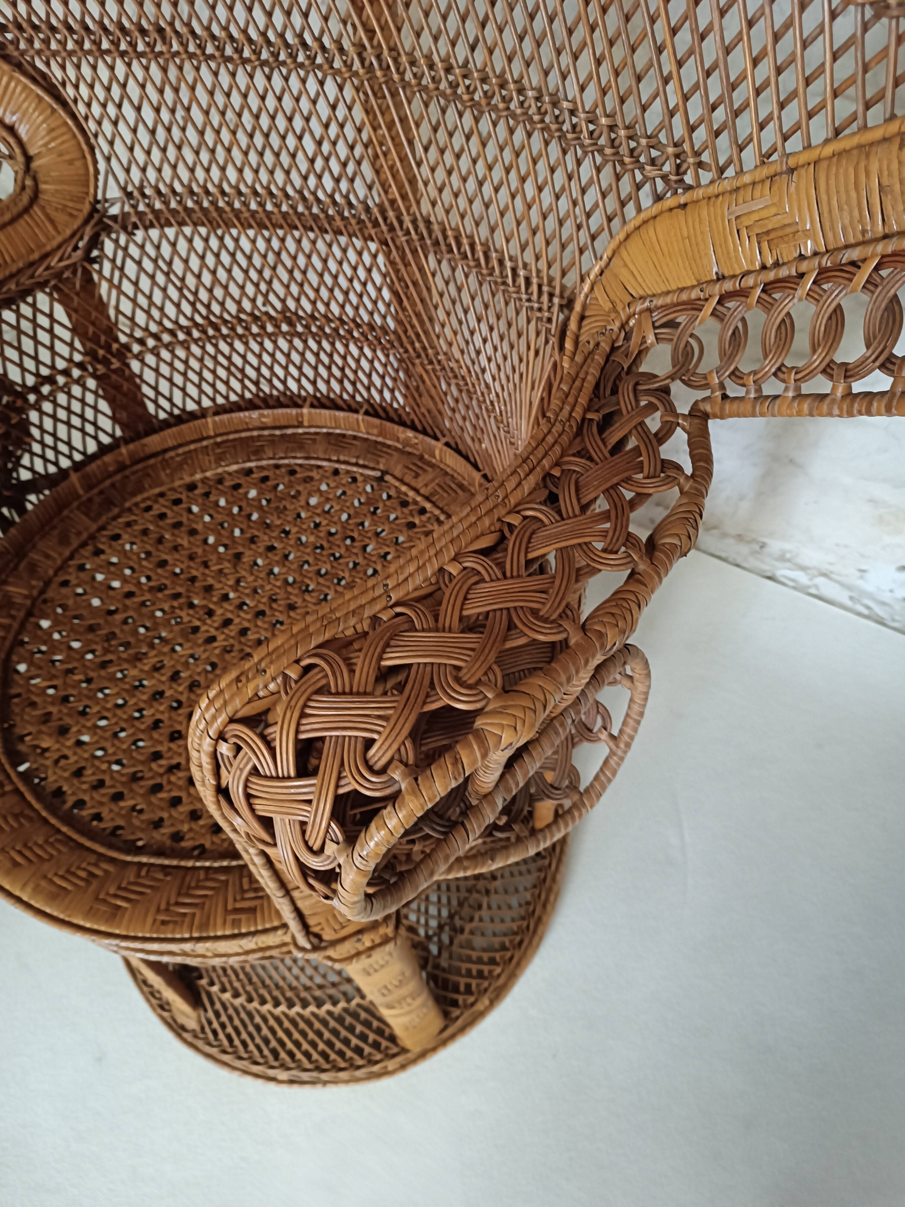 Emmanuelle rattan armchair 1970