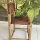 Chaise artisanale hongroise unique en chêne et cuir