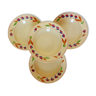 4 vintage hollow plates from the Factory of Gien model Jeannine 210345