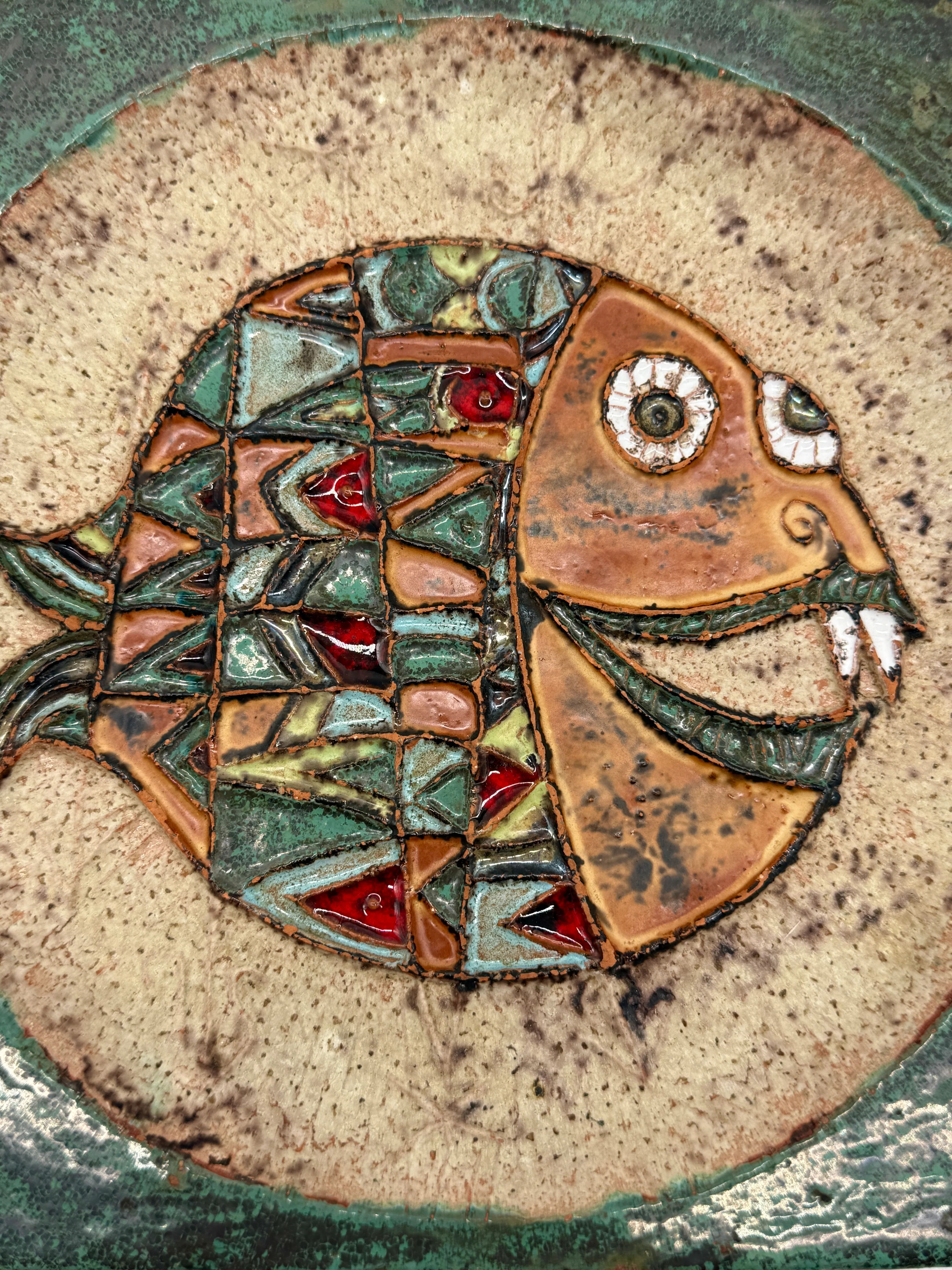 Wall ceramic "fish" – roland zobel, the cyclades 1970s