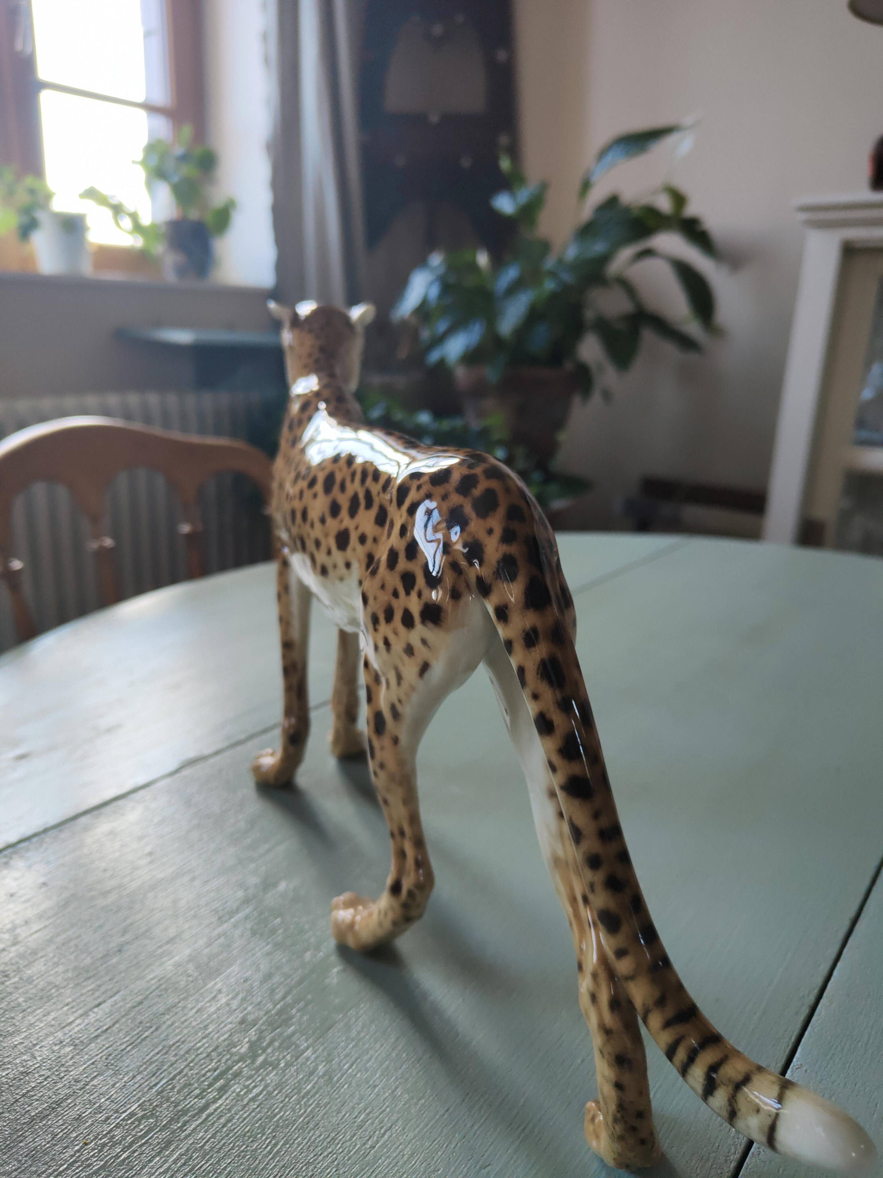 Italian ceramic leopard sculpture