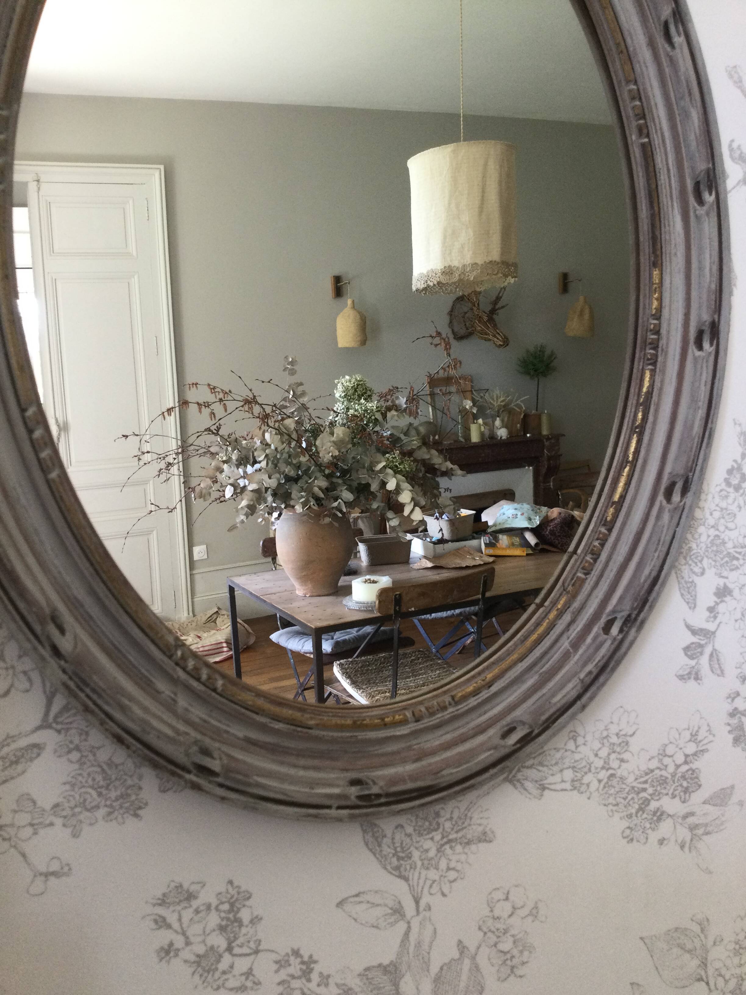Miroir ancien oval