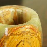 Set of 2 candlesticks in travertine