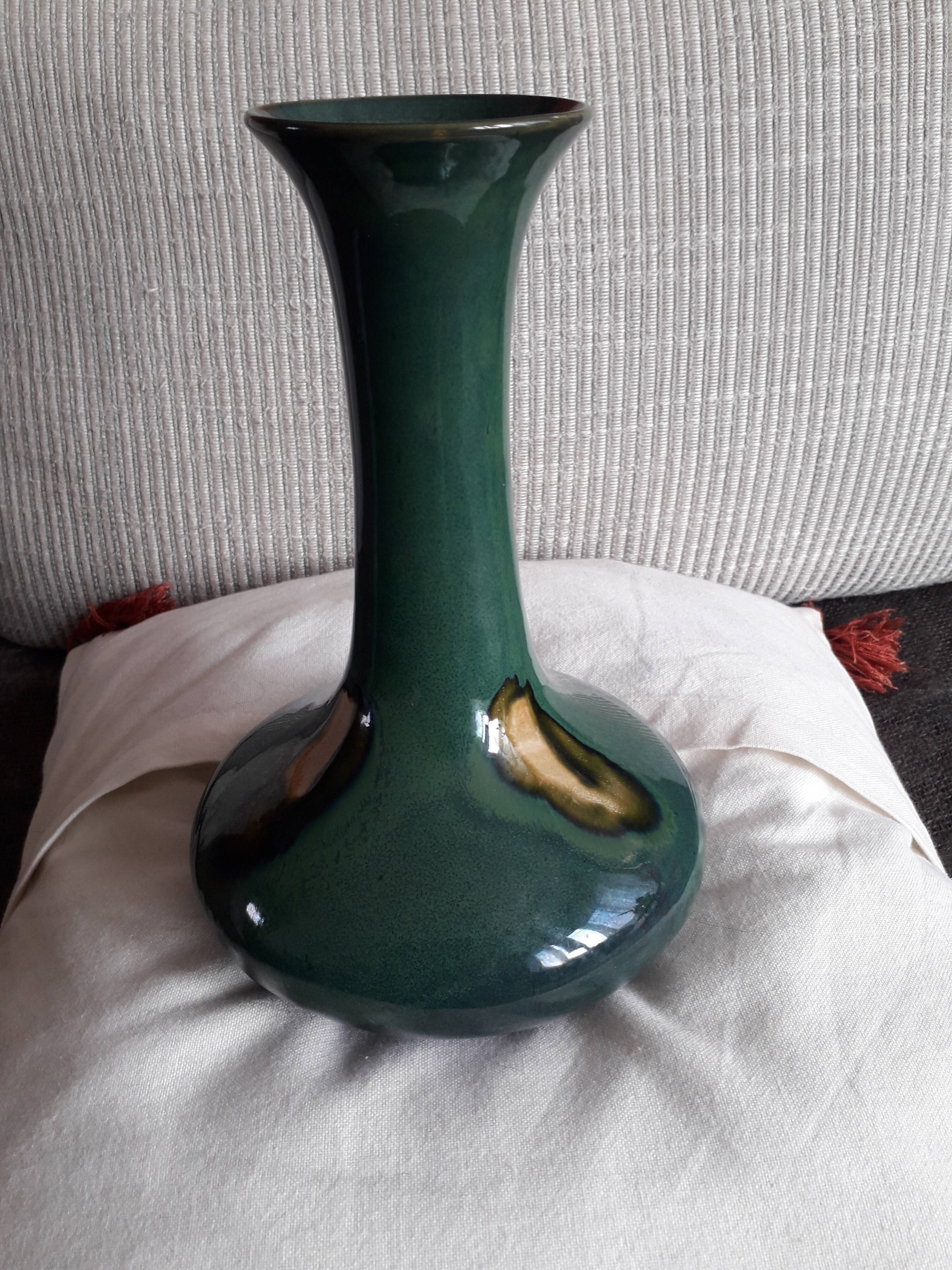 Vintage ceramic vase with very original decoration