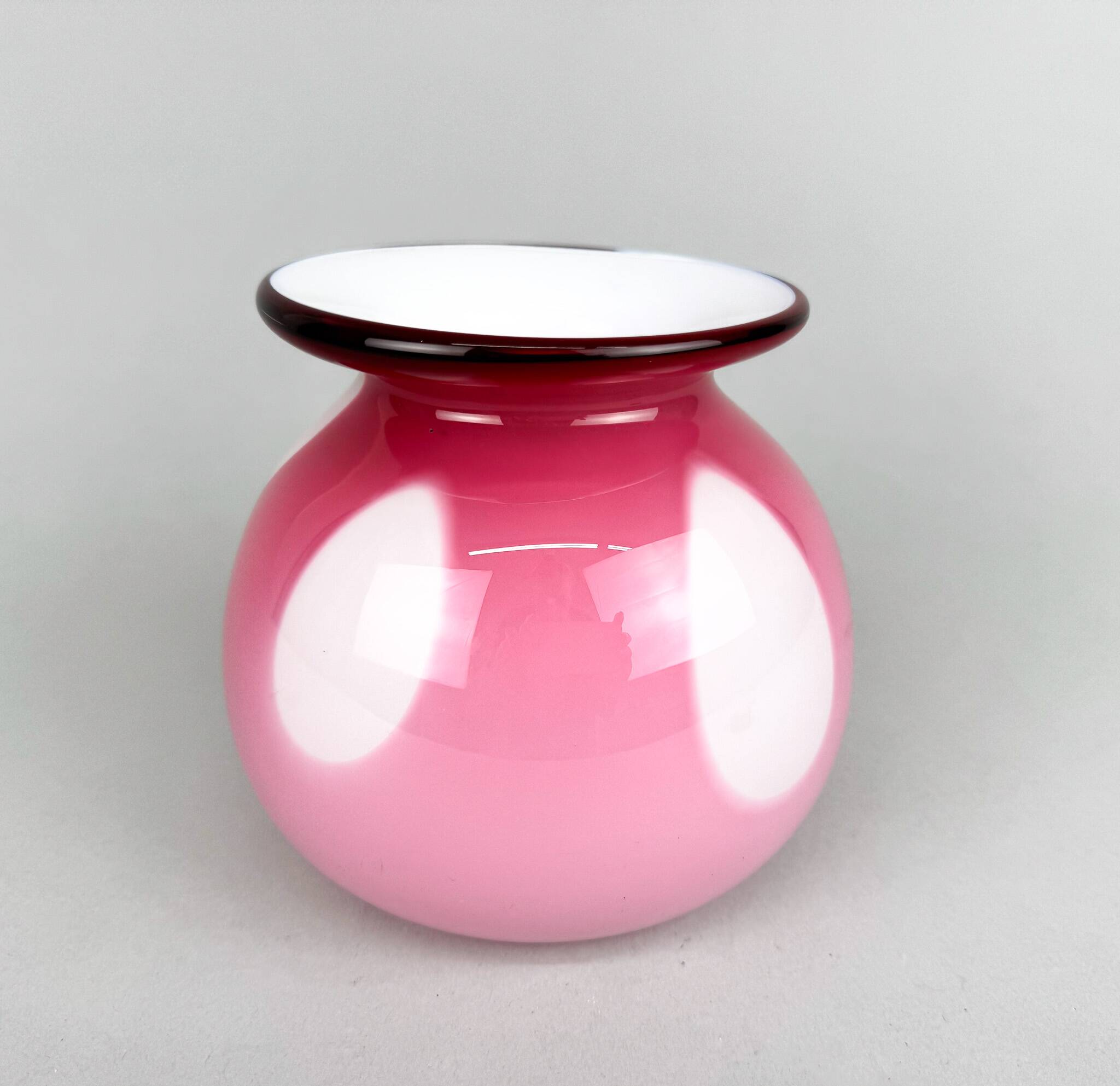 1970s Unique Vase Layered Glass