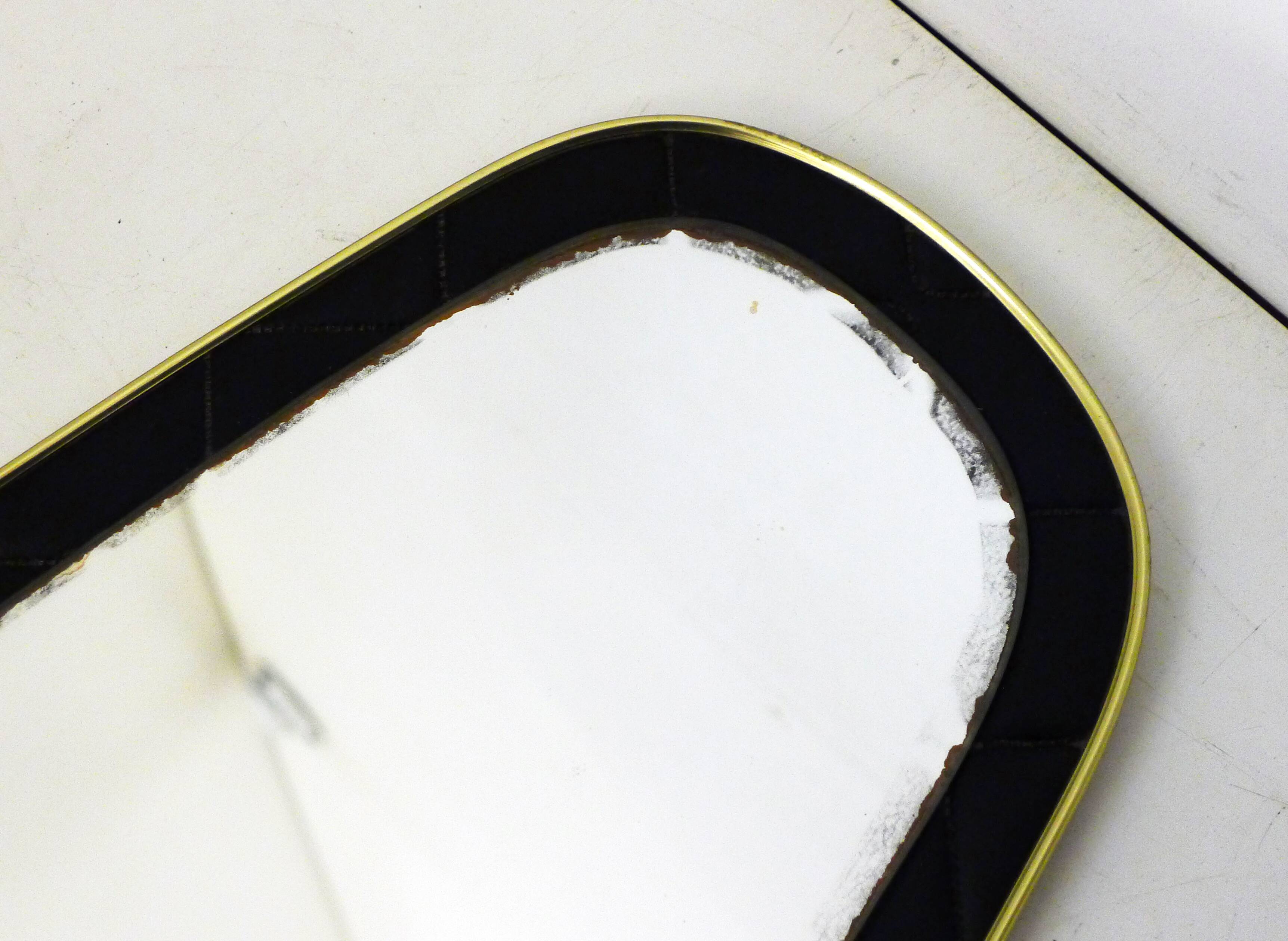 Miroir cuir matelassé