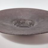 Postmodern Brown Scavo Glass Trinket Bowl or Centerpiece, Italy