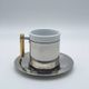 Balzano 3-piece metal and porcelain coffee set, Made in Italy