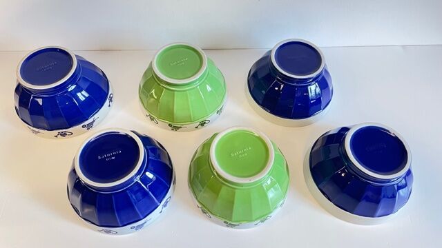 Set of 6 vintage Saturnia Italian porcelain bowls