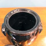 Vaso container, laccato black decorated in gold, France 1970s, in ottimo stato.