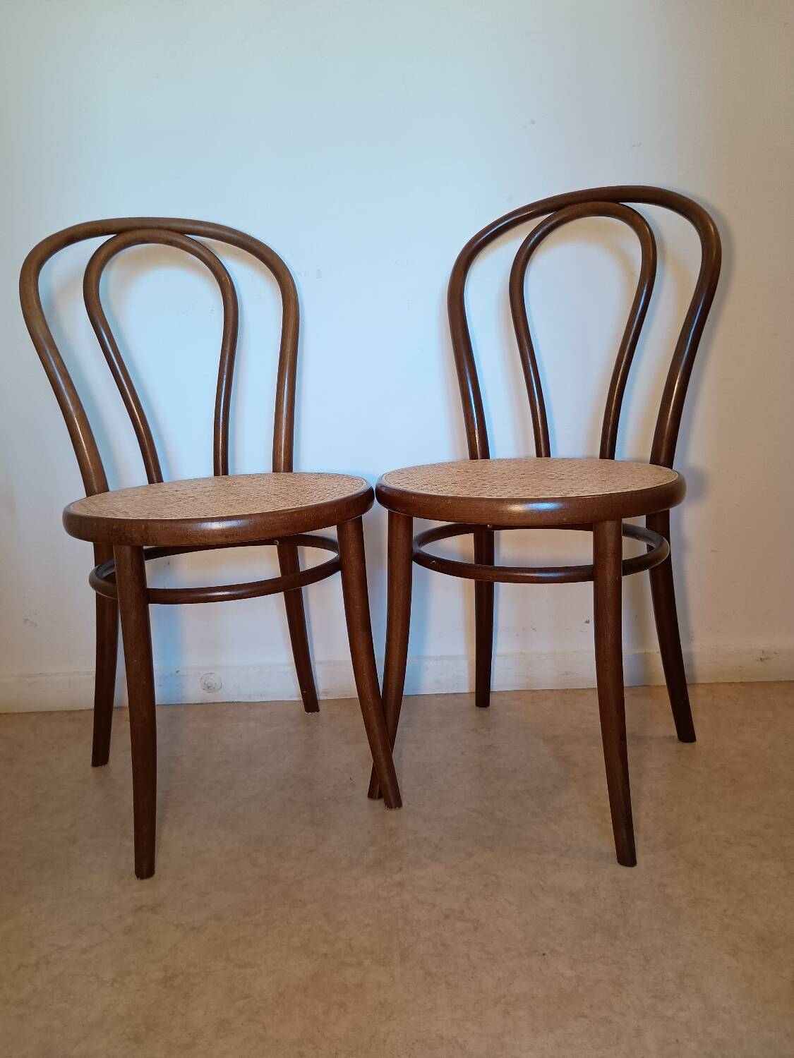 Caned bistro chairs