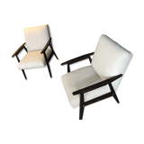 Lot of 2 Scandinavian style armchairs