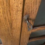 Small Art Deco period oak cabinet with glass front