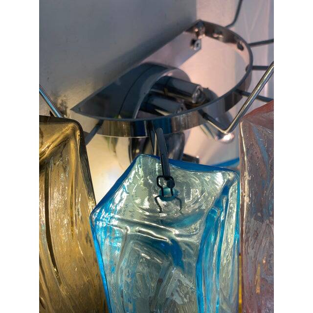 21st Century Multicolored "Squared" Murano Glass Wall Sconces - a Pair