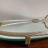 Vintage Italy tray in silver and gold metal