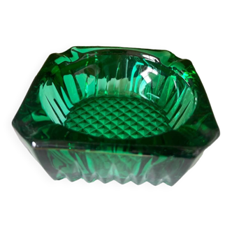 Chiseled glass ashtray