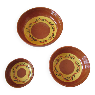 Set of 3 glazed earthenware ramekins