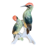 Couple de pics verts en porcelaine Karl Ens – Allemagne, XXe siècle