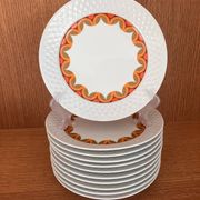 11 dessert plates in porcelain Space Age Schirnding Bavaria