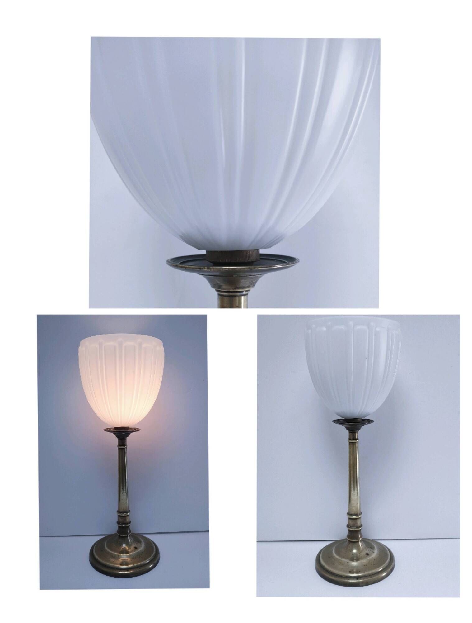 brass glass art deco lamp