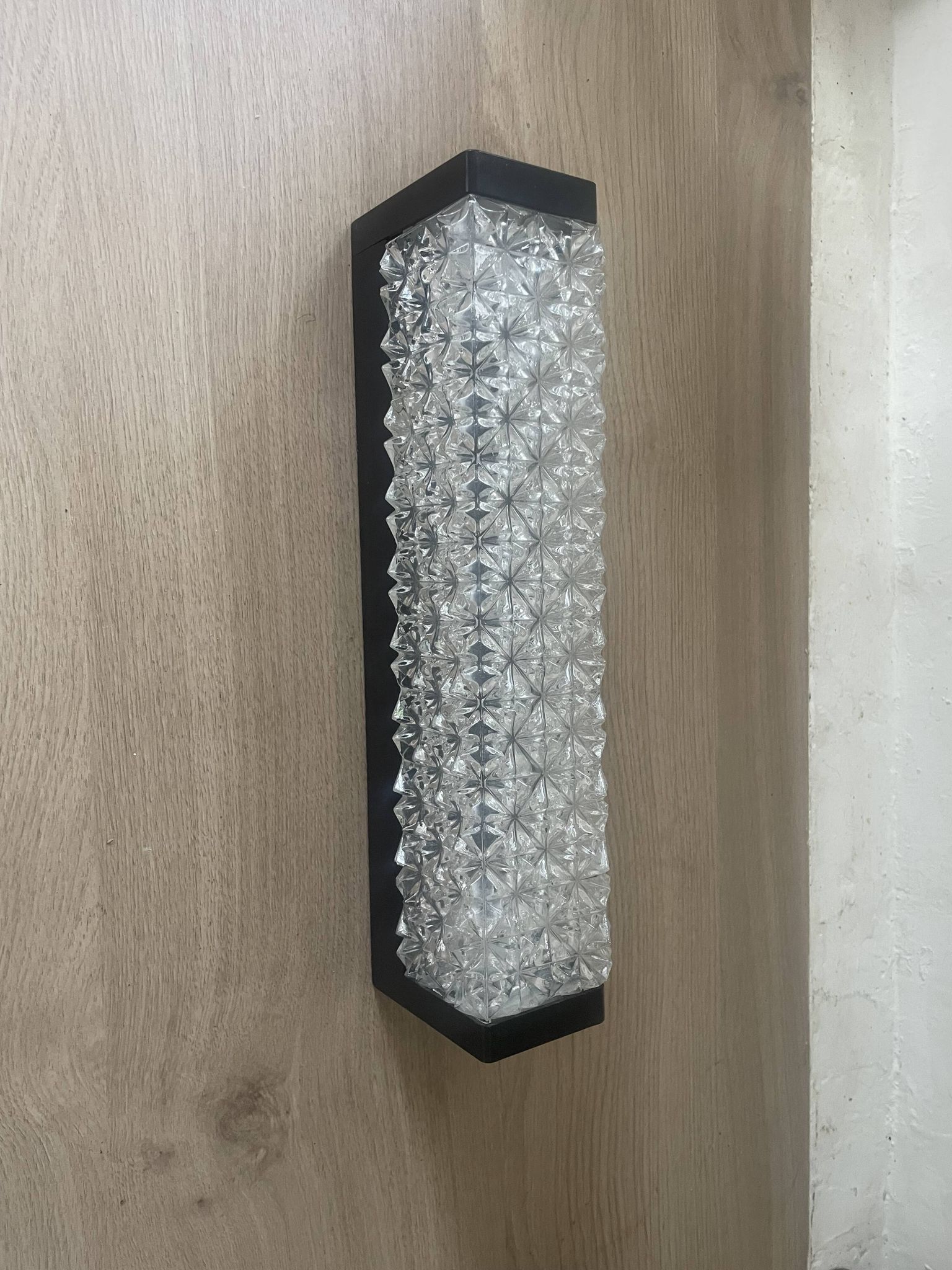 Vintage Erco glass and Bakelite wall light