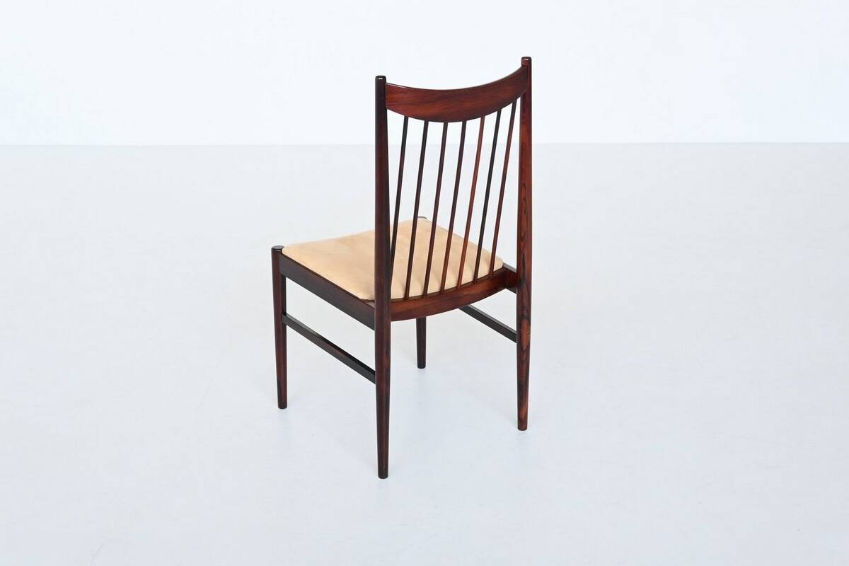 Helge Sibast set of six dining chairs in rosewood Denmark 1960