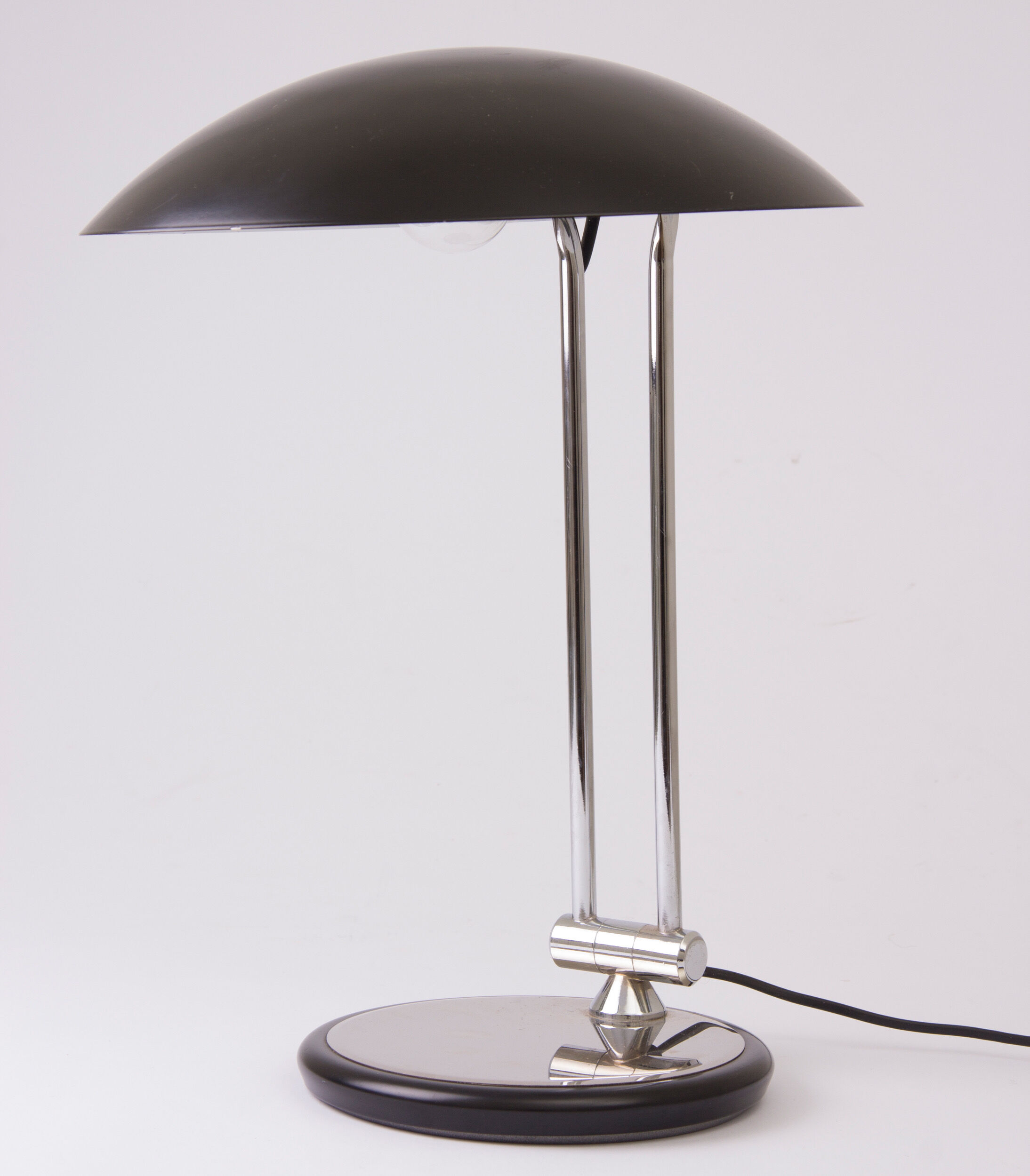Midcentury black & chrome canopy lamp