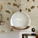 Vintage teak and plexiglass seventies pendant lamp